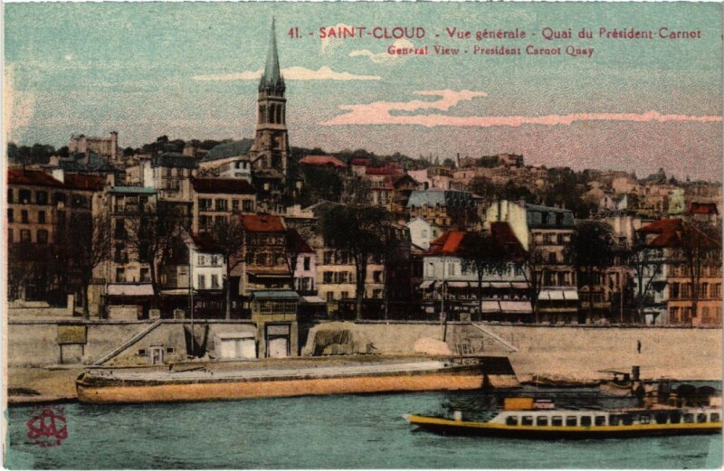 Carte postale ancienne Saint-Cloud Quai du President-Carnot - Vue Generale à Saint-Cloud