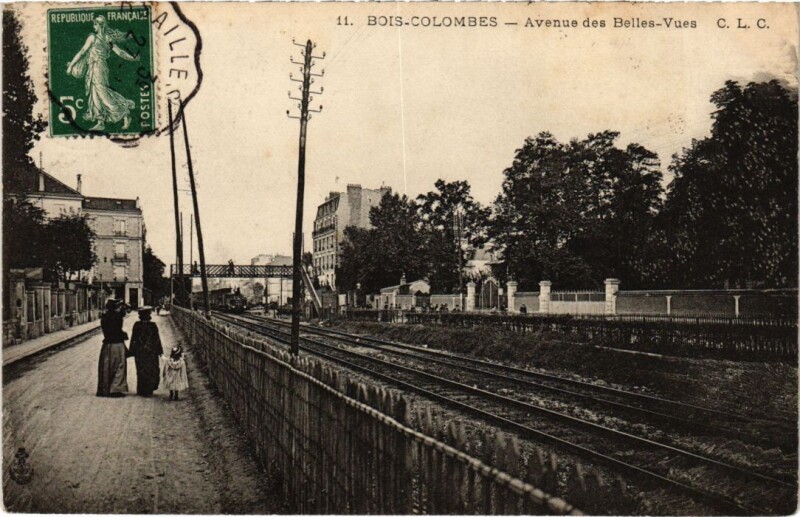 Carte postale ancienne Bois-Colombes Avenue des Belles-Vues à Bois-Colombes