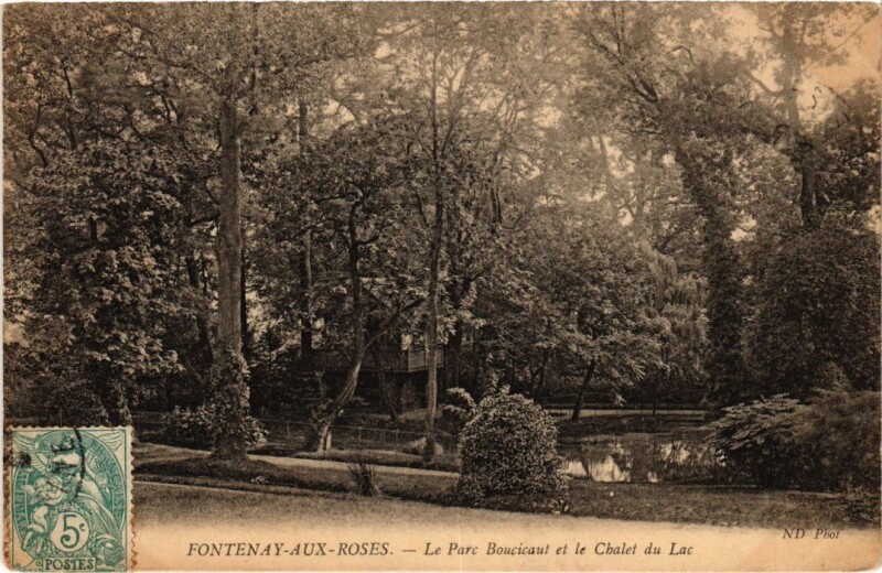 Carte postale ancienne Fontenay-aux-Roses Le Parc Boucicaut et le Chalet du Lac à Fontenay-aux-Roses