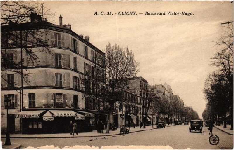 Carte postale ancienne Boulevard Victor-Hugo à Clichy