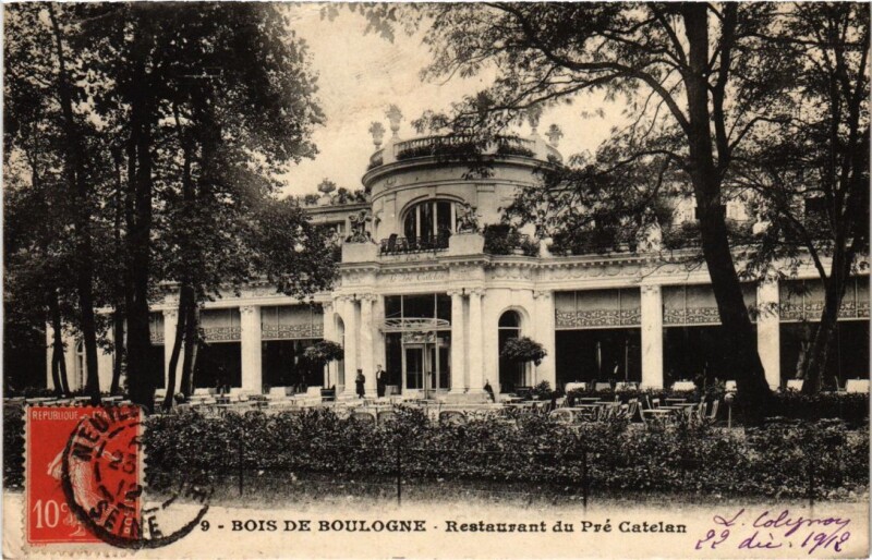 Carte postale ancienne Bois de Boulogne - Restaurant du Pré Catelan à Paris