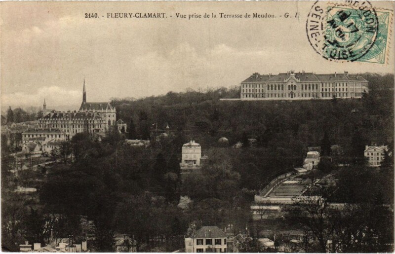 Carte postale ancienne Clamart Fleury - Vue prise de la Terrasse de Meudon à Clamart