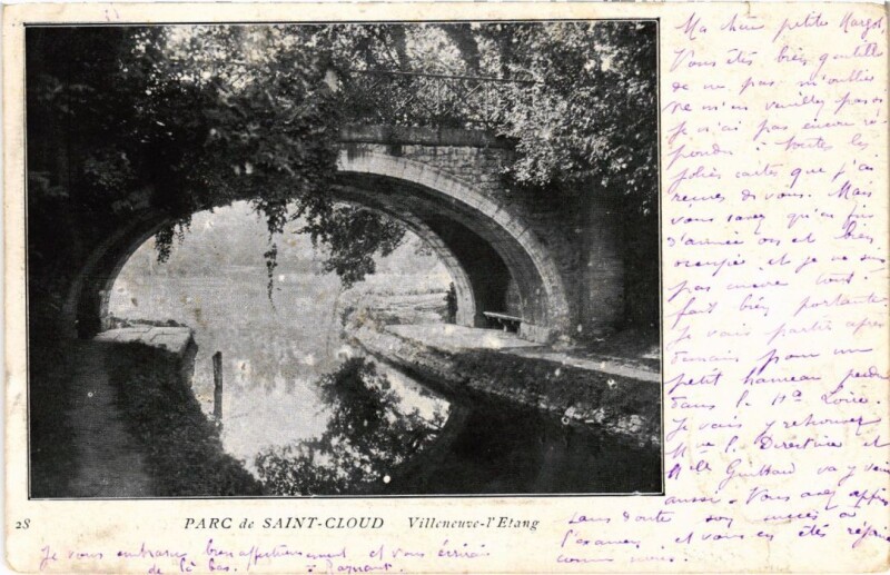 Carte postale ancienne Saint-Cloud Parc - Villeneuve-l'Etang à Saint-Cloud
