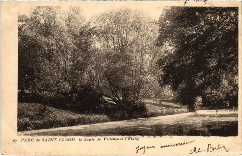 Carte postale ancienne Saint-Cloud Parc - Le Saute de Villeneuve-l'Etang à Saint-Cloud
