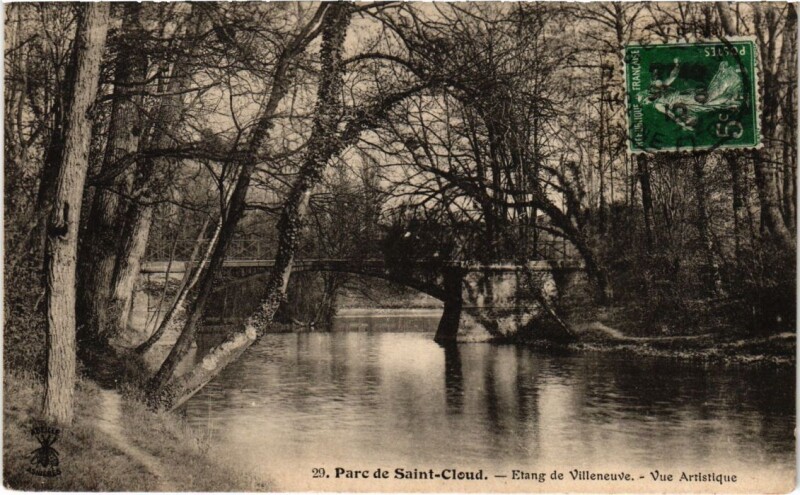 Carte postale ancienne Saint-Cloud Parc - Etang de Villeneuve à Saint-Cloud