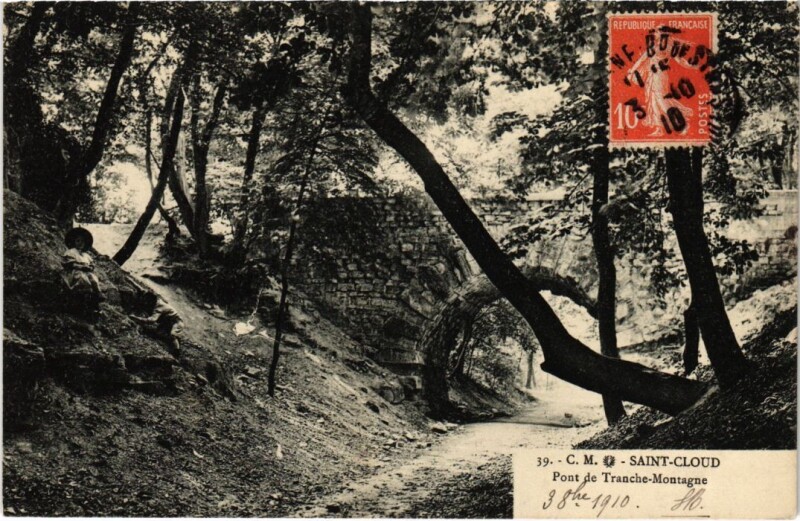 Carte postale ancienne Saint-Cloud Pont de la Tranche-Montagne à Saint-Cloud