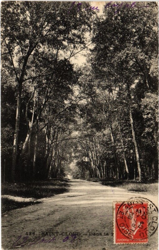Carte postale ancienne Saint-Cloud Forest Road Scene à Saint-Cloud
