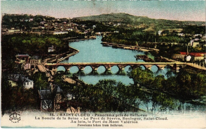 Carte postale ancienne Saint-Cloud Panorama pris de Bellevue à Saint-Cloud