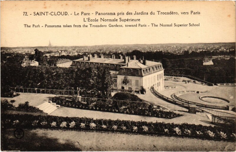 Carte postale ancienne Saint-Cloud Parc - Panorama pris des Jardins du Trocadero à Saint-Cloud