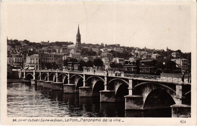 Carte postale ancienne Saint-Cloud Le Pont - Panorama de la Ville à Saint-Cloud