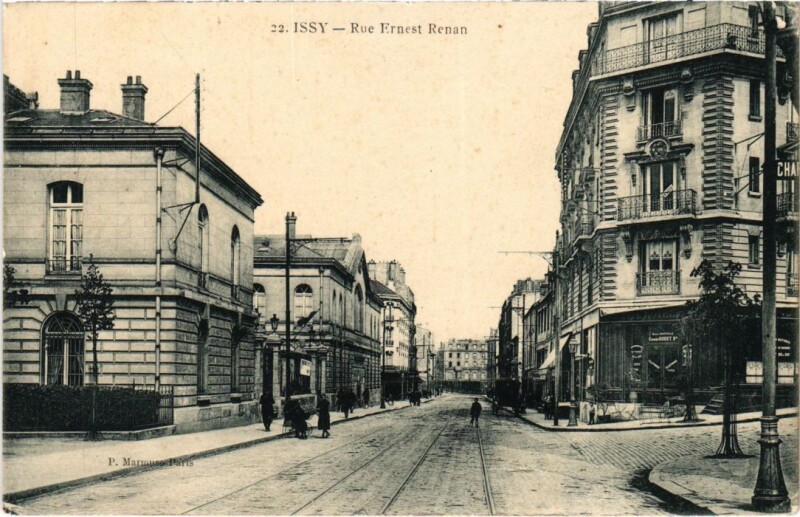 Carte postale ancienne Issy-les-Moulineaux Rue Ernest Renan à Issy-les-Moulineaux