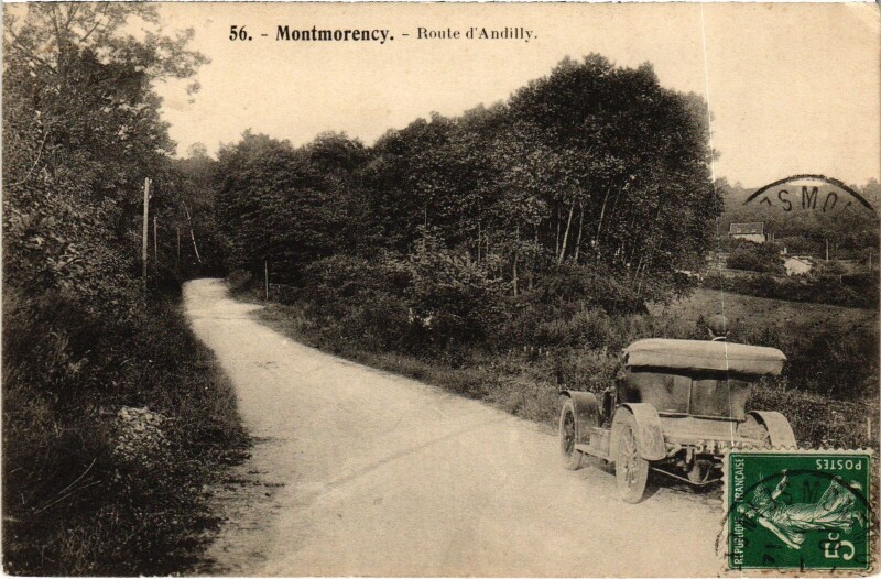 Carte postale ancienne Montmorency Route d'Andilly à Andilly