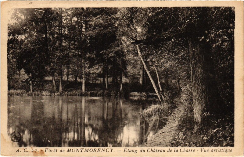 Carte postale ancienne Montmorency Etang du Chateau de la Chasse à Montmorency