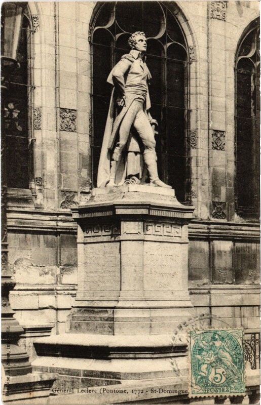 Carte postale ancienne Pontoise Statue du General Lecelrc à Pontoise