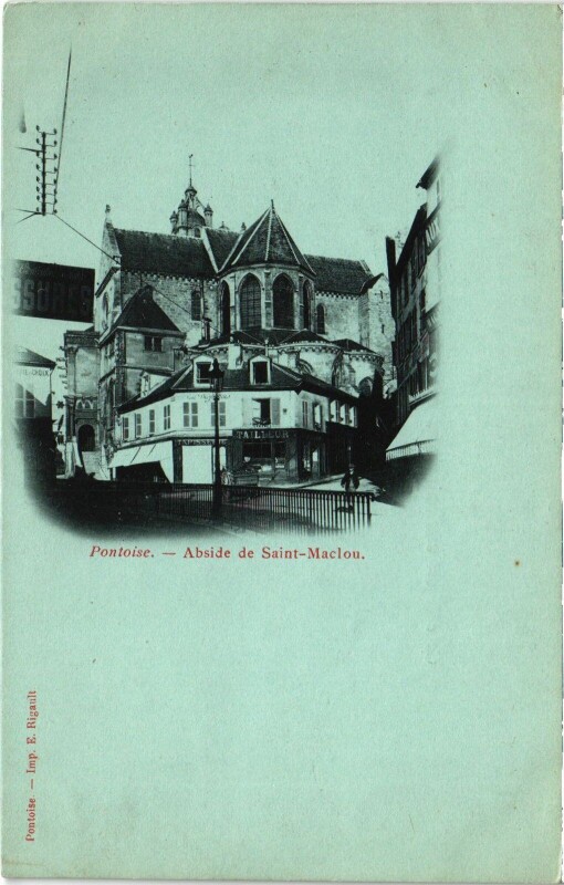 Carte postale ancienne Pontoise Abside de l'Eglise Saint-Maclou à Pontoise