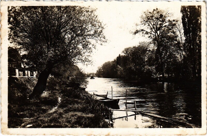 Carte postale ancienne Pontoise Bords de l'Oise à Pontoise