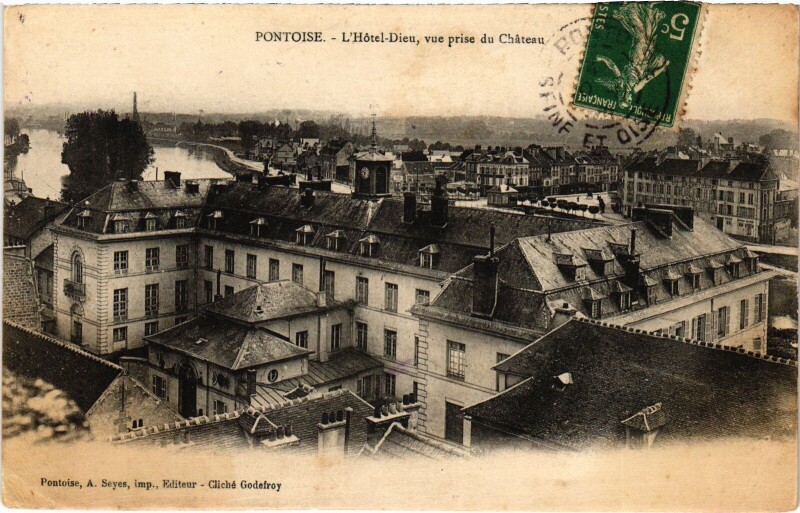 Carte postale ancienne Pontoise Hotel Dieu à Pontoise