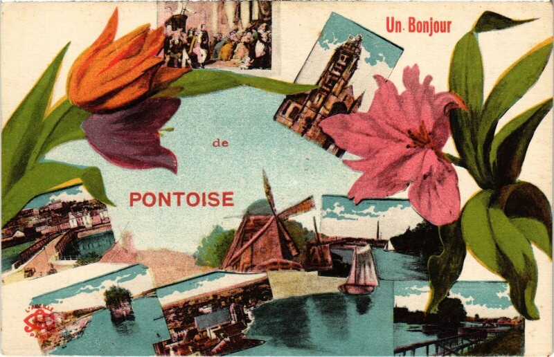 Carte postale ancienne Pontoise souvenir à Pontoise