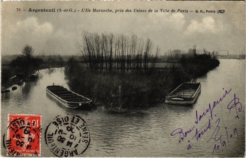 Carte postale ancienne Argenteuil Ile Maranthe à Argenteuil
