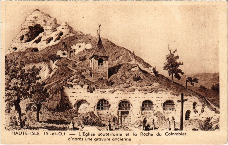 Carte postale ancienne Haute Isle Eglise à Haute-Isle
