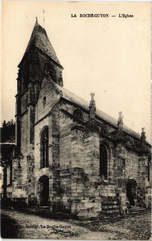 Carte postale ancienne La Roche Guyon Eglise à La Roche-Guyon
