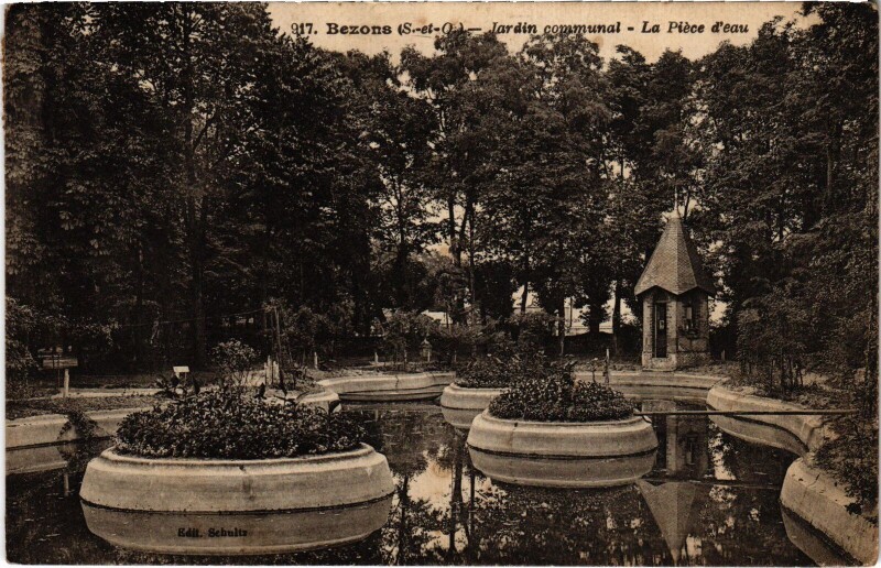 Carte postale ancienne Bezons Jardin communal à Bezons