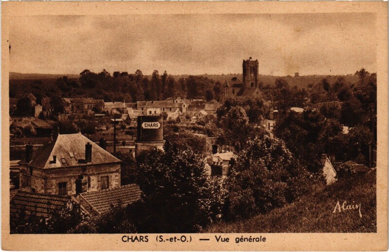 Carte postale ancienne Chars vue generale à Chars