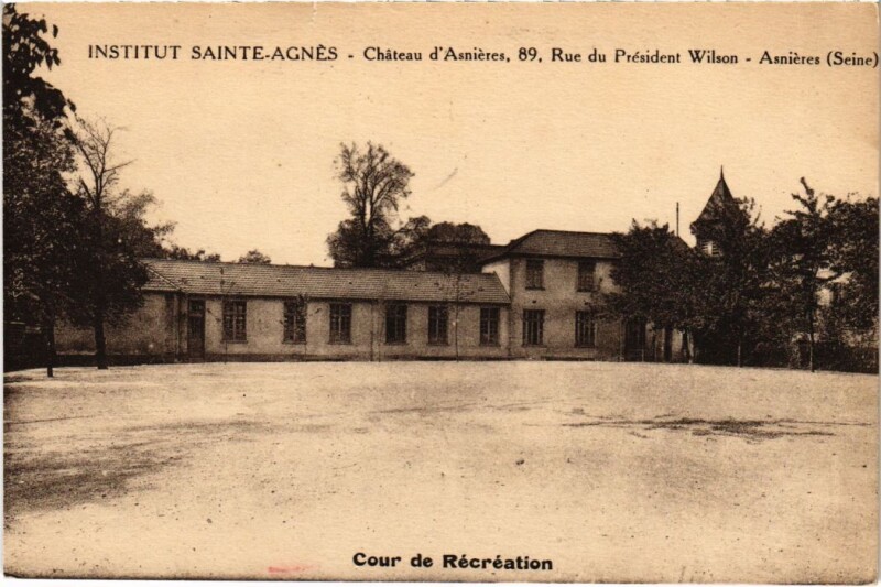 Carte postale ancienne Asnieres Institut Sainte-Agnes - Chateau d'Asnieres