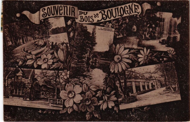 Carte postale ancienne Bois de Boulogne - Scenes