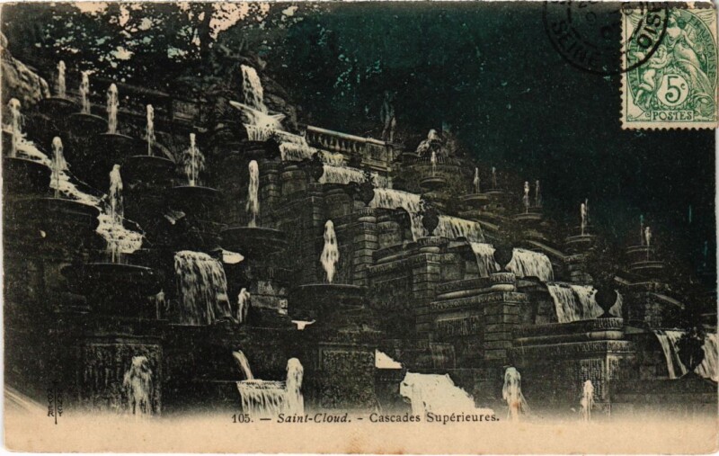 Carte postale ancienne Saint-Cloud Cascades Superieures à Saint-Cloud