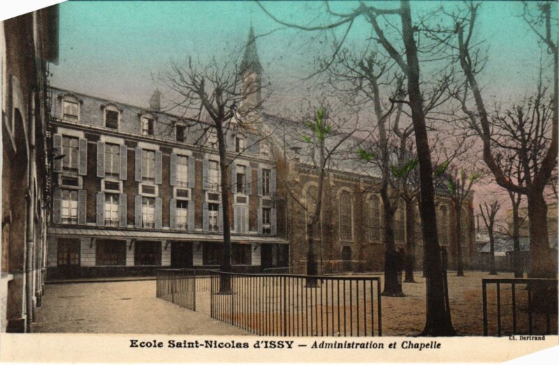 Carte postale ancienne Issy-les-Moulineaux Ecole Saint-Nicolas - Administration - Chapelle à Issy-les-Moulineaux