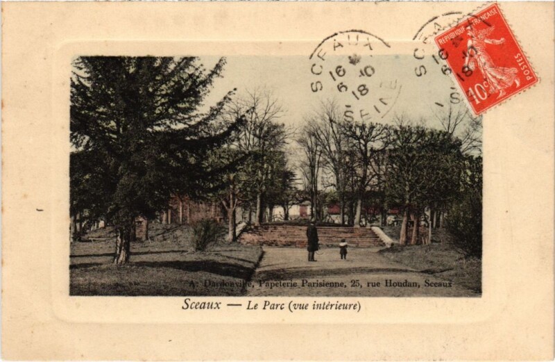Carte postale ancienne Sceaux Le Parc - Vue Interieure à Sceaux