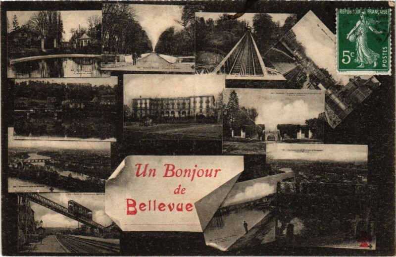 Carte postale ancienne Un Bonjour de Bellevue Scenes