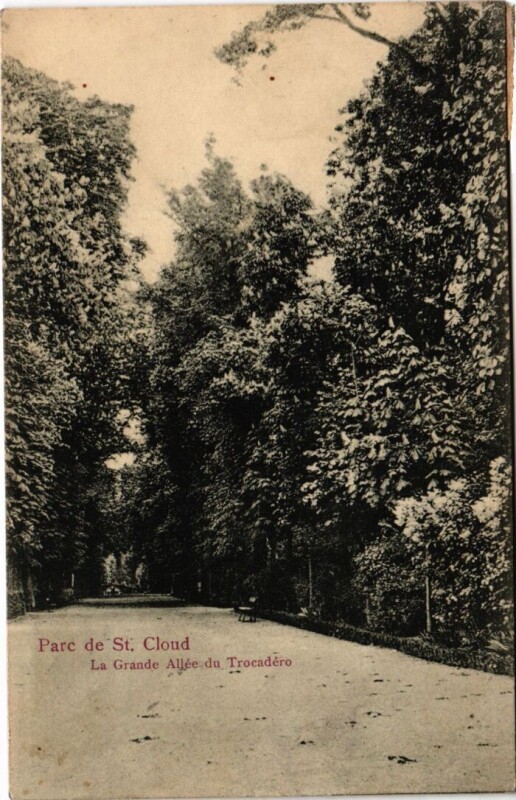 Carte postale ancienne Saint-Cloud Parc - La Grande Allee du Trocadero à Saint-Cloud