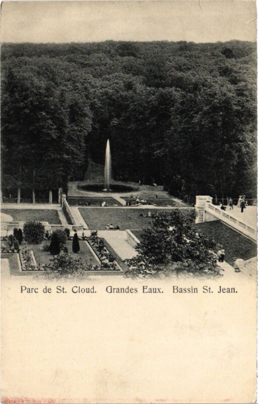Carte postale ancienne Saint-Cloud Parc - Grandes Eaux - Bassin St. Jean à Saint-Cloud