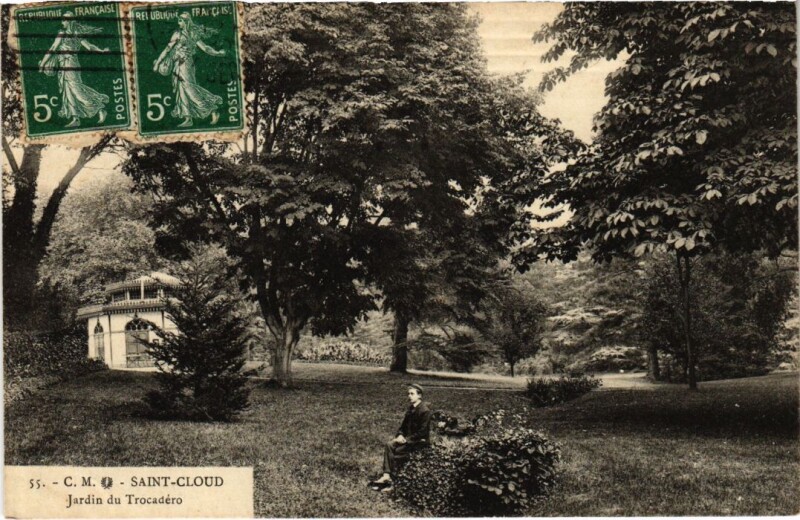 Carte postale ancienne Saint-Cloud Jardin du Trocadero à Saint-Cloud