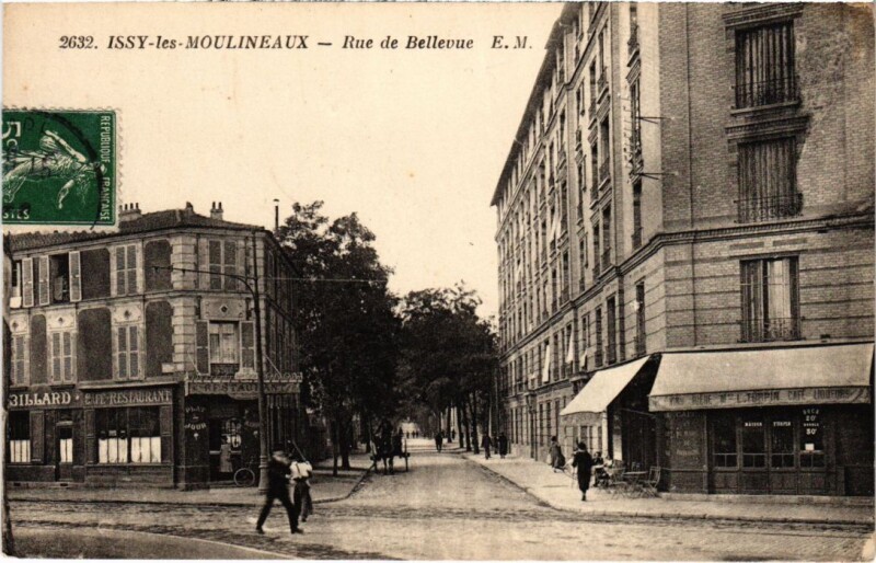 Carte postale ancienne Issy-les-Moulineaux Rue de Bellevue à Issy-les-Moulineaux