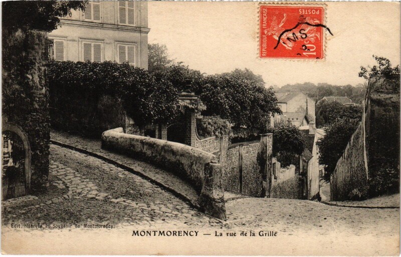 Carte postale ancienne Montmorency Rue de la Grille à Montmorency