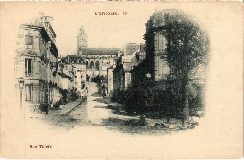 Carte postale ancienne Pontoise Rue Thiers à Pontoise