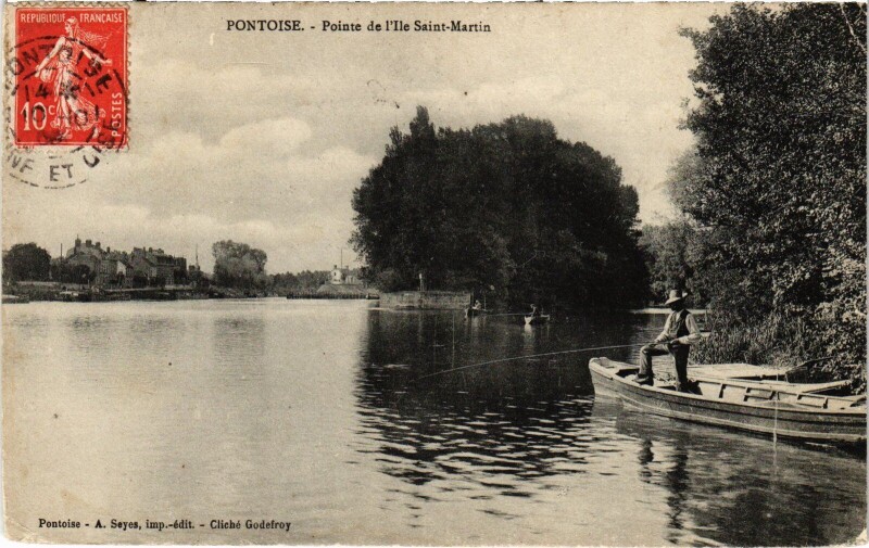 Carte postale ancienne Pontoise Pointe de l'Ile Saint-Martin à Pontoise