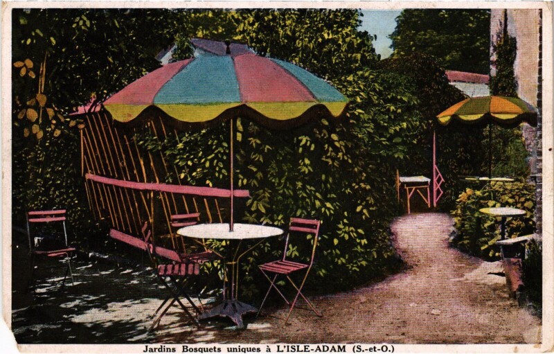 Carte postale ancienne L'Isle Adam Jardins Bosquets à L'Isle-Adam