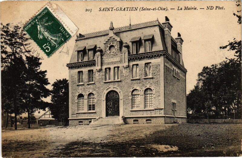 Carte postale ancienne Saint Gratien La Mairie à Saint-Gratien