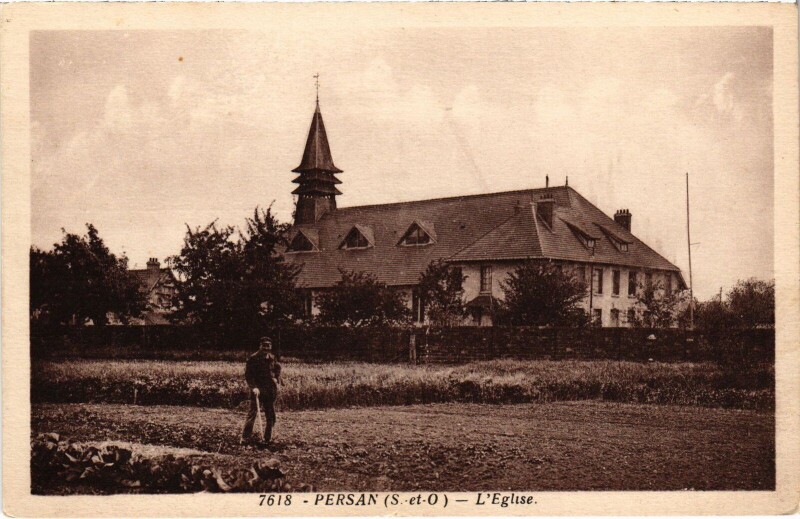 Carte postale ancienne Persan Eglise à Persan