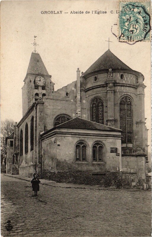 Carte postale ancienne Groslay Abside de l'Eglise à Groslay