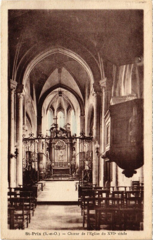 Carte postale ancienne St Prix Choeur de l'Eglise