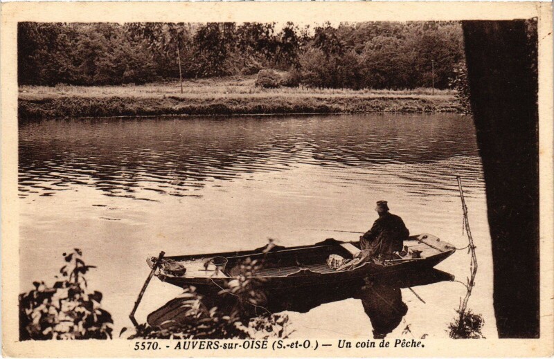 Carte postale ancienne Auvers un coin de Peche