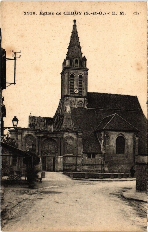 Carte postale ancienne Cergy Eglise à Cergy