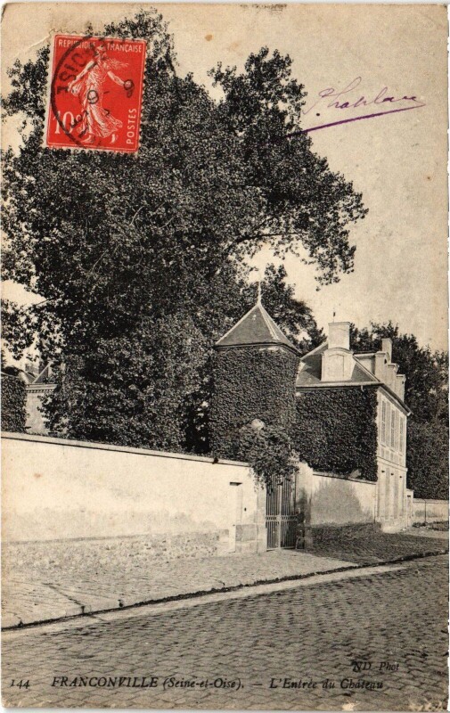 Carte postale ancienne Franconville Entree du Chateau à Franconville