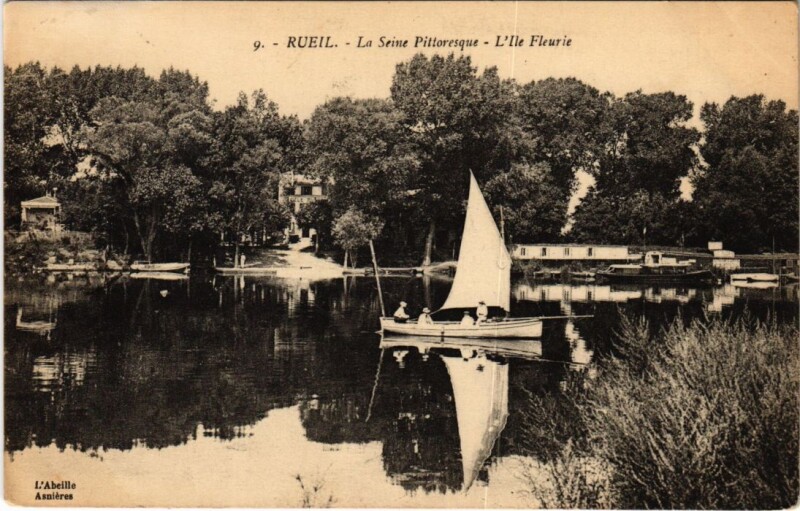 Carte postale ancienne Rueil-Malmaison La Seine Pittoresque - L'Ile Fleurie à Rueil-Malmaison