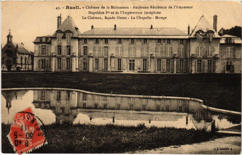 Carte postale ancienne Rueil-Malmaison Chateau de La Malmaison - Facade Ouest - Chapelle à Rueil-Malmaison